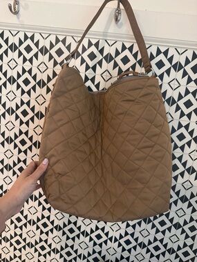 Vera Bradley Quilted Shoulder Hobo Bag in Camel
